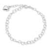 Thumbnail Image 1 of Puffed Heart Charm Anklet Semi-Solid Sterling Silver 9&quot;