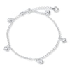 Thumbnail Image 1 of Puffed Heart Anklet Solid Sterling Silver 9&quot;