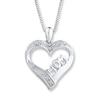 Thumbnail Image 1 of Mom Heart Necklace 1/20 ct tw Diamonds Sterling Silver