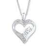 Thumbnail Image 0 of Mom Heart Necklace 1/20 ct tw Diamonds Sterling Silver