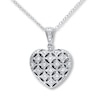 Thumbnail Image 1 of Diamond Heart Locket 1/6 ct tw Round-cut Sterling Silver