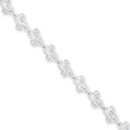 Solid Sterling Silver Anklet 10"