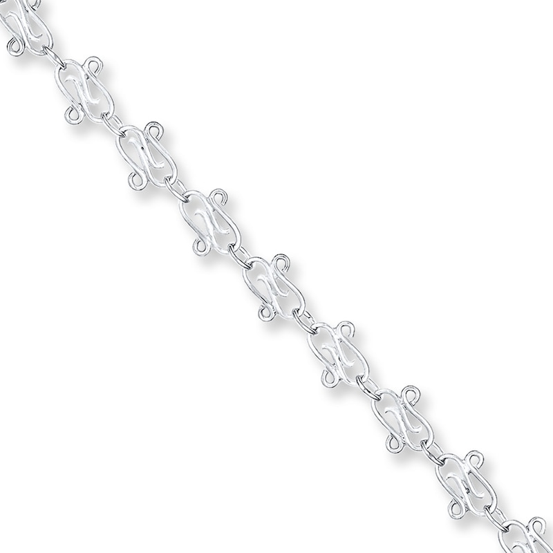 Main Image 1 of Solid Sterling Silver Anklet 10&quot;