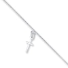 Thumbnail Image 1 of Cross Charm Anklet Solid Sterling Silver 9&quot;
