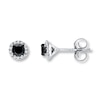 Thumbnail Image 0 of Diamond Earrings 1/2 ct tw Black & White Sterling Silver