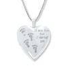 Thumbnail Image 1 of Footprints Heart Locket Sterling Silver