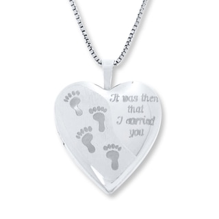 Forever in My Heart Locket Necklace Sterling Silver 18