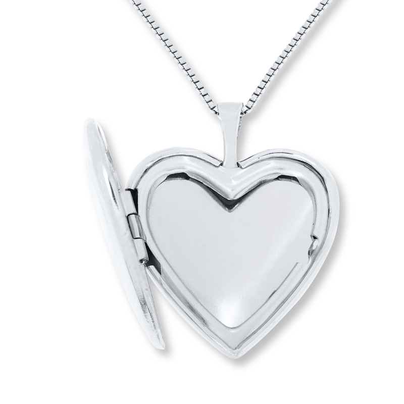 Main Image 2 of Footprints Heart Locket Sterling Silver