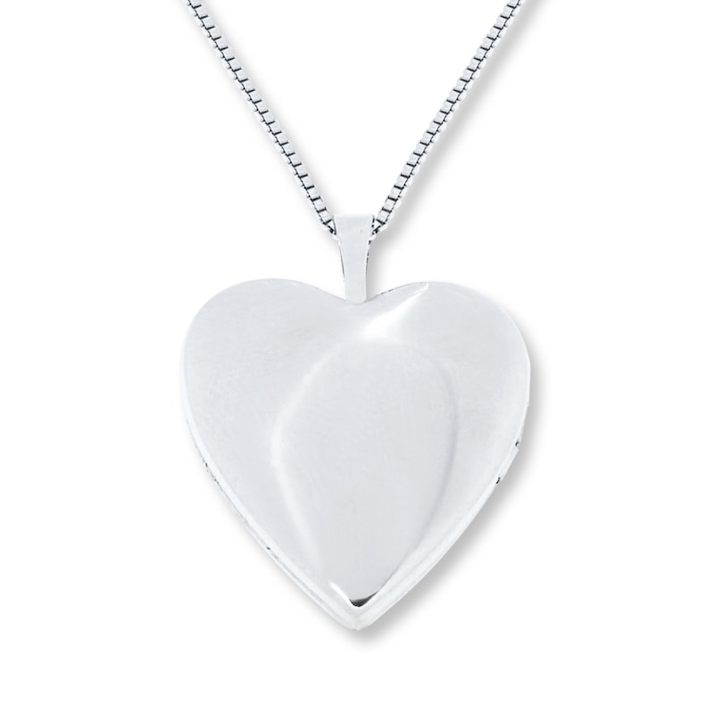 Main Image 3 of Footprints Heart Locket Sterling Silver