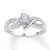 Thumbnail Image 1 of Diamond Bypass Promise Ring 1/8 ct tw Sterling Silver