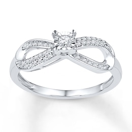 Diamond Infinity Promise Ring 1/5 ct tw Sterling Silver
