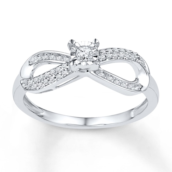 Diamond Infinity Promise Ring 1/5 ct tw Sterling Silver