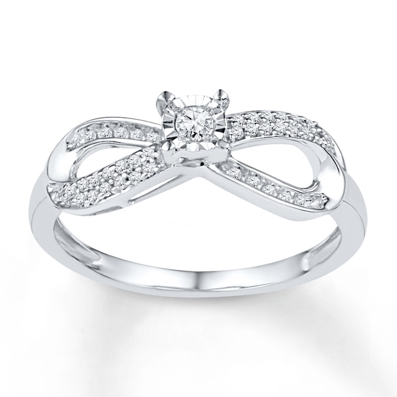 Main Image 1 of Diamond Infinity Promise Ring 1/5 ct tw Sterling Silver