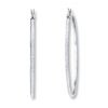 Thumbnail Image 1 of Crystal Hoop Earrings Sterling Silver
