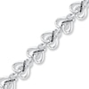 Thumbnail Image 1 of Black & White Diamond Heart Bracelet 1/6 ct tw Sterling Silver