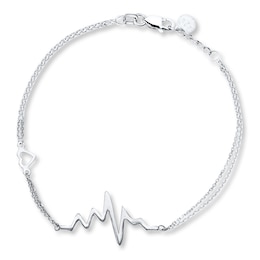 Heartbeat Bracelet Sterling Silver 7.5"