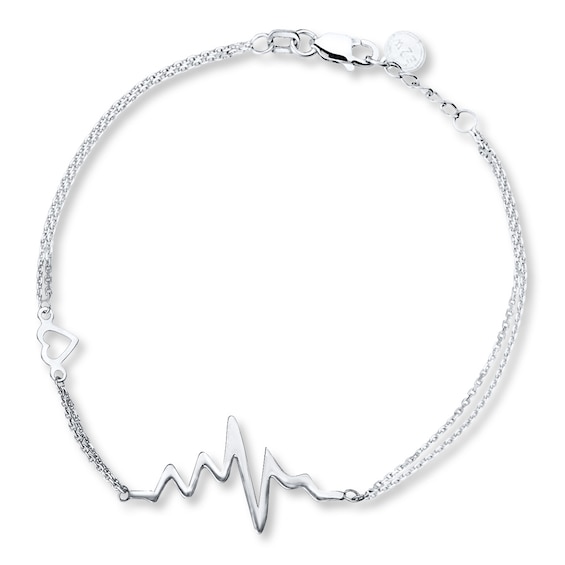Heartbeat Bracelet Sterling Silver 7.5"