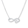 Thumbnail Image 0 of Infinity Symbol & Heart Sterling Silver Necklace