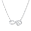 Thumbnail Image 1 of Infinity Symbol & Heart Sterling Silver Necklace