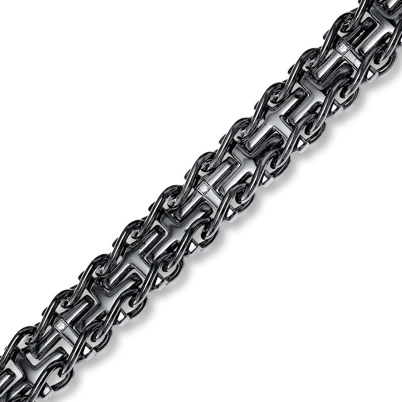 Men's Diamond Bracelet Stainless Steel 8.5"