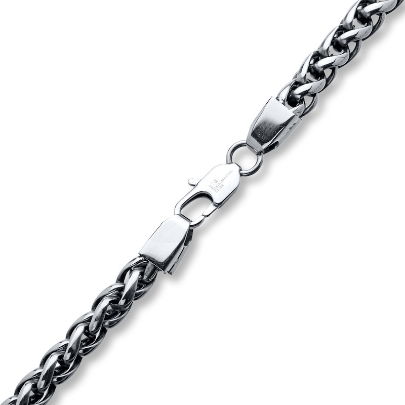 Solid Wheat Chain Bracelet Stainless Steel 9"