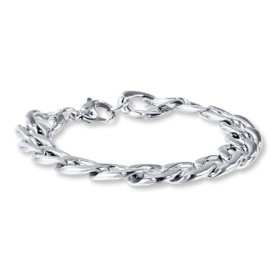 Solid Curb Link Bracelet Sterling Silver 8