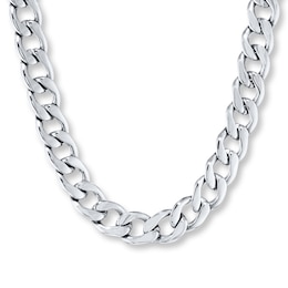 Curb Link Necklace Solid Stainless Steel 22&quot;