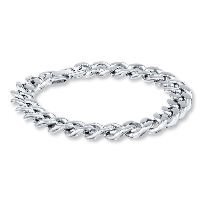 Main Image 2 of Curb Link Bracelet Stainless Steel 9&quot; Length