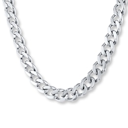 Curb Chain Necklace 11mm Solid Stainless Steel 20"