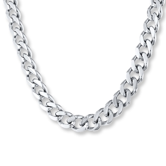 Curb Chain Necklace 11mm Solid Stainless Steel 20"