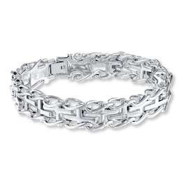 Men's Bracelet Diamond Accents Stainless Steel 8.5"