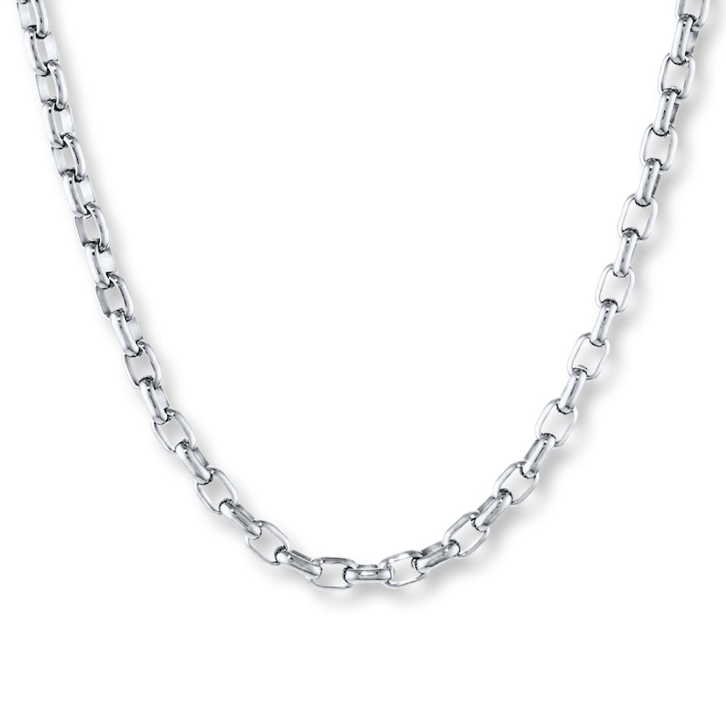 Men's Rolo Link Necklace Stainless Steel 18"