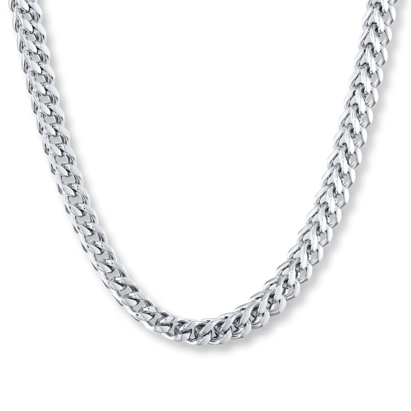 Solid Foxtail Chain Necklace 6mm Stainless Steel 20"