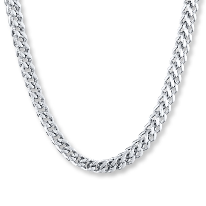 Solid Foxtail Chain Necklace 6mm Stainless Steel 20