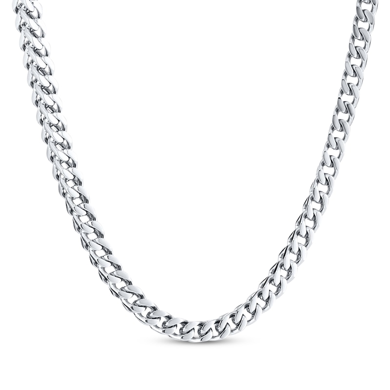 Solid Foxtail Chain Necklace 4mm Stainless Steel 20"