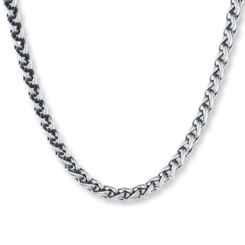 Solid Wheat Chain Stainless Steel Necklace 24"