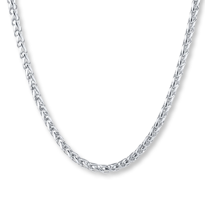 Solid Wheat Chain Necklace 3mm Stainless Steel 22"