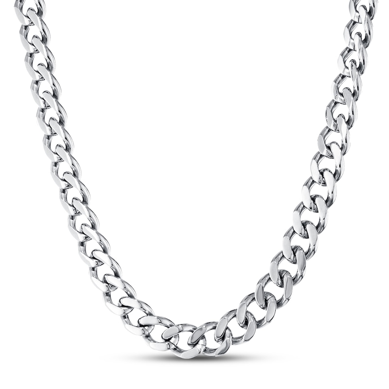 Solid Curb Chain Necklace 6mm Stainless Steel 30"