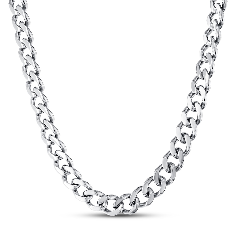 Main Image 1 of Curb Chain Necklace 11mm Solid Stainless Steel 30&quot;