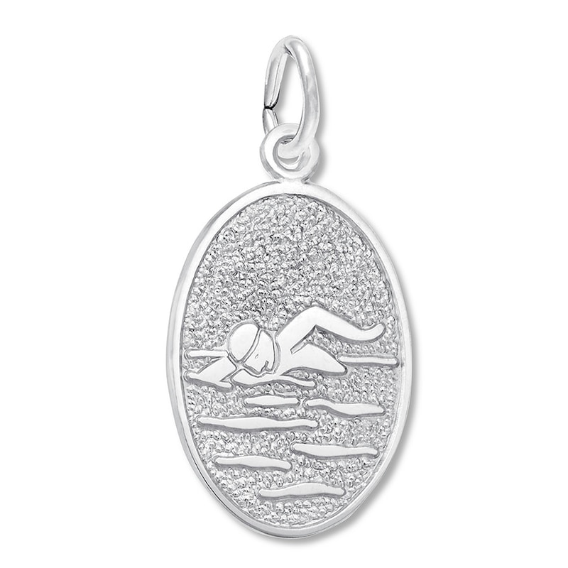 Main Image 1 of Swimmer Charm Sterling Silver