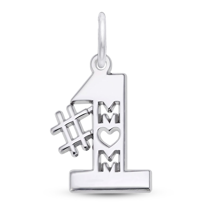Main Image 1 of #1 Mom Charm Sterling Silver