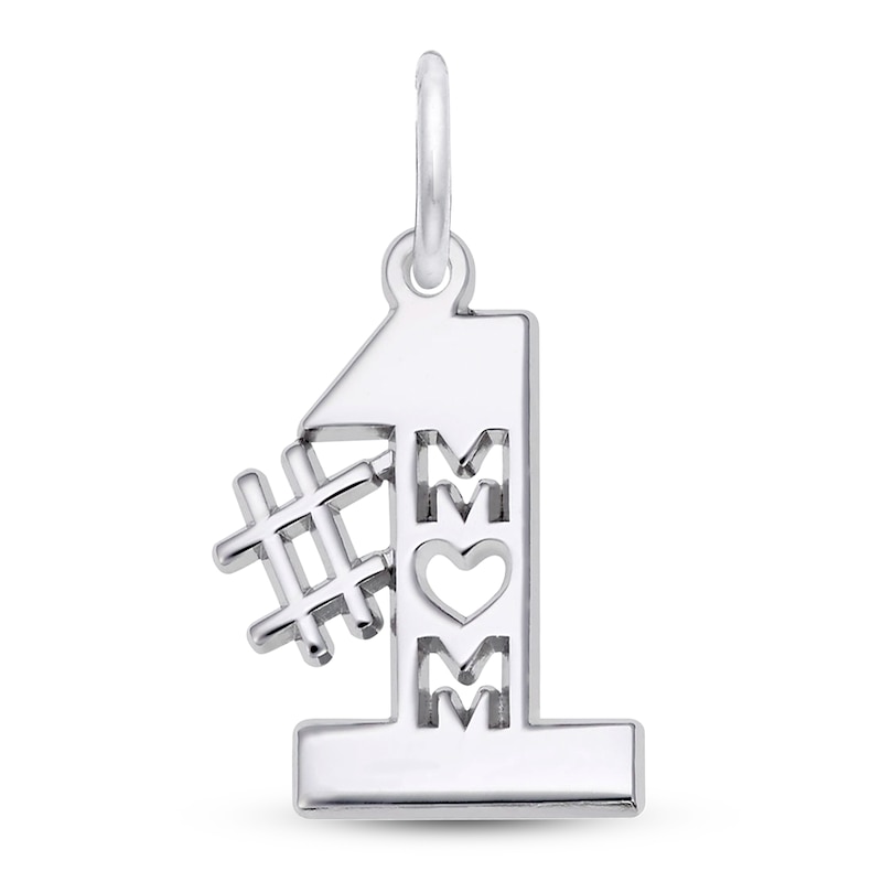 #1 Mom Charm Sterling Silver