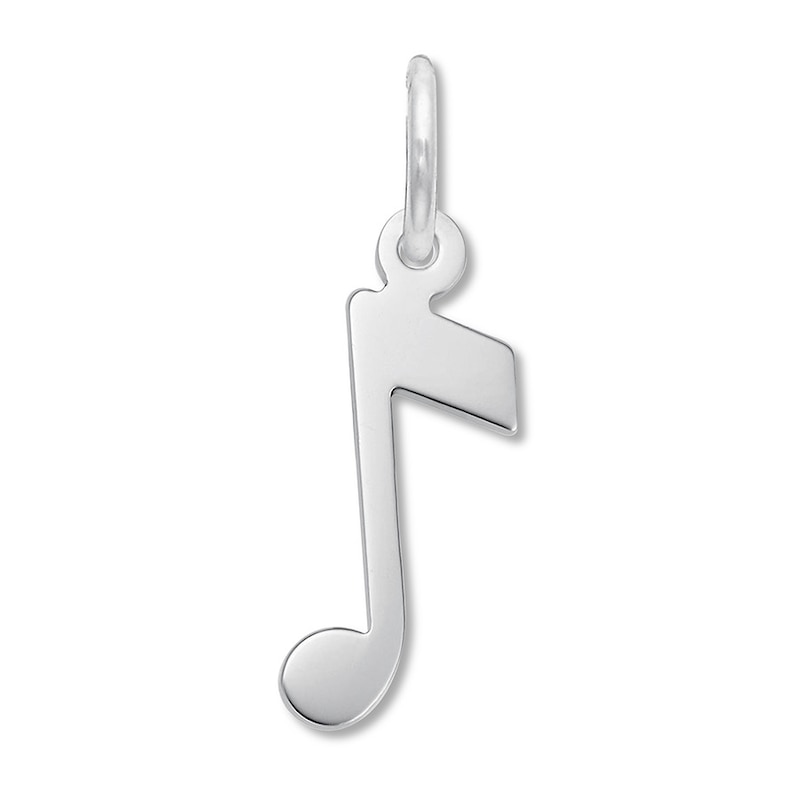Music Note Charm Sterling Silver