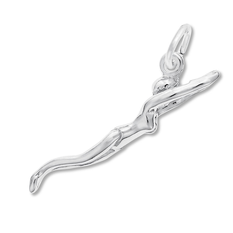 Main Image 1 of Female Swimmer Charm Sterling Silver