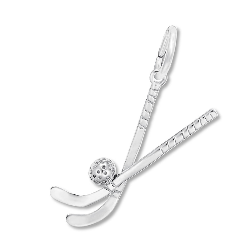 Main Image 1 of Field Hockey Charm Sterling Silver