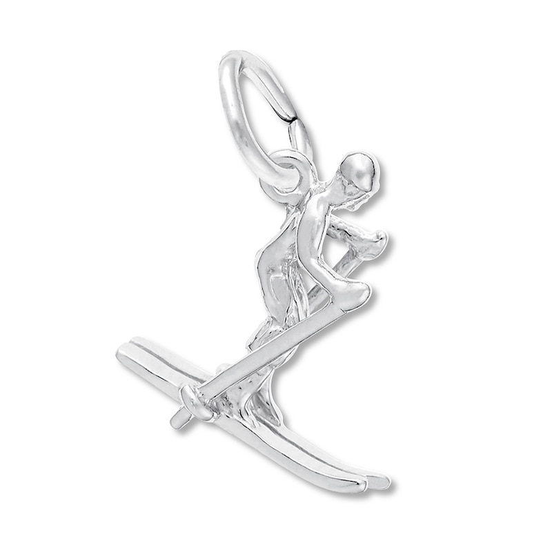 Main Image 1 of Skier Charm Sterling Silver