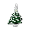 Thumbnail Image 1 of Christmas Tree Charm Green Enamel Sterling Silver