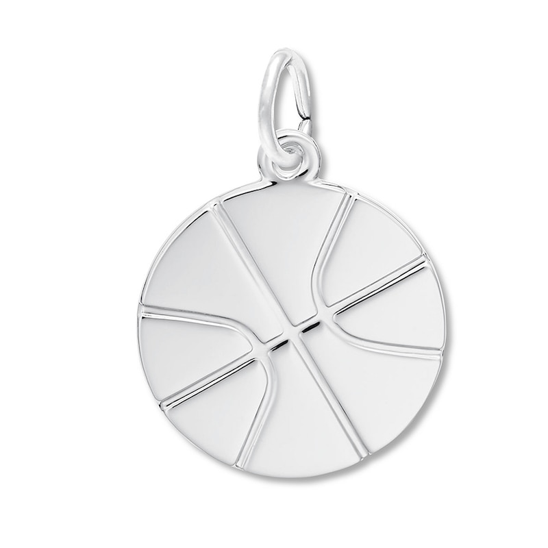Main Image 1 of Basketball Charm Sterling Silver