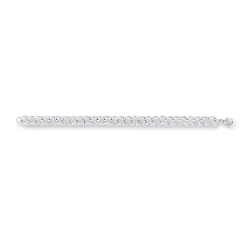 Main Image 1 of Double Link Charm Bracelet Sterling Silver 7&quot;
