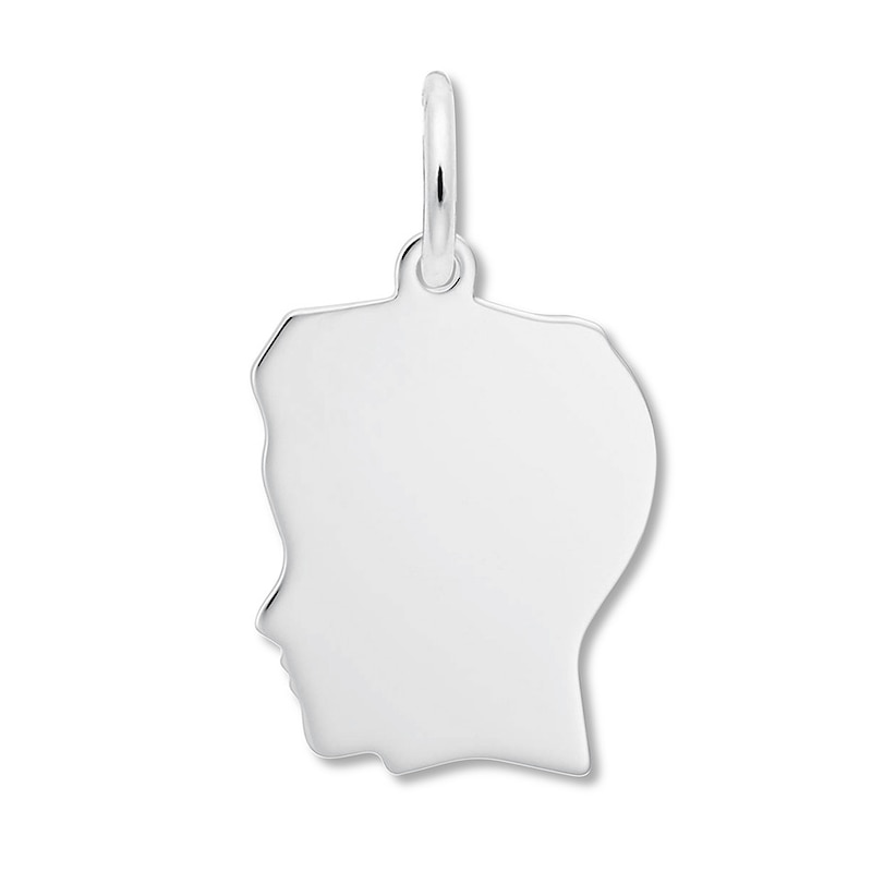 Main Image 1 of Boy Profile Charm Sterling Silver